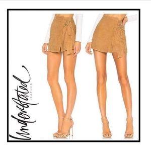 Understated Leather Wrap Skirt